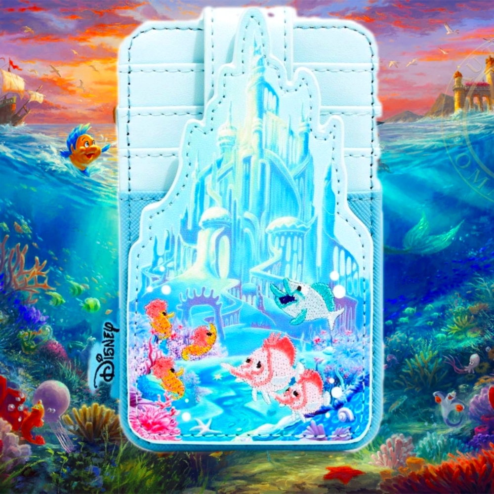 Loungefly The Little mermaid🧜‍♀️Castle Mini Backpack, Card Holder and charm! - Picture 12 of 13